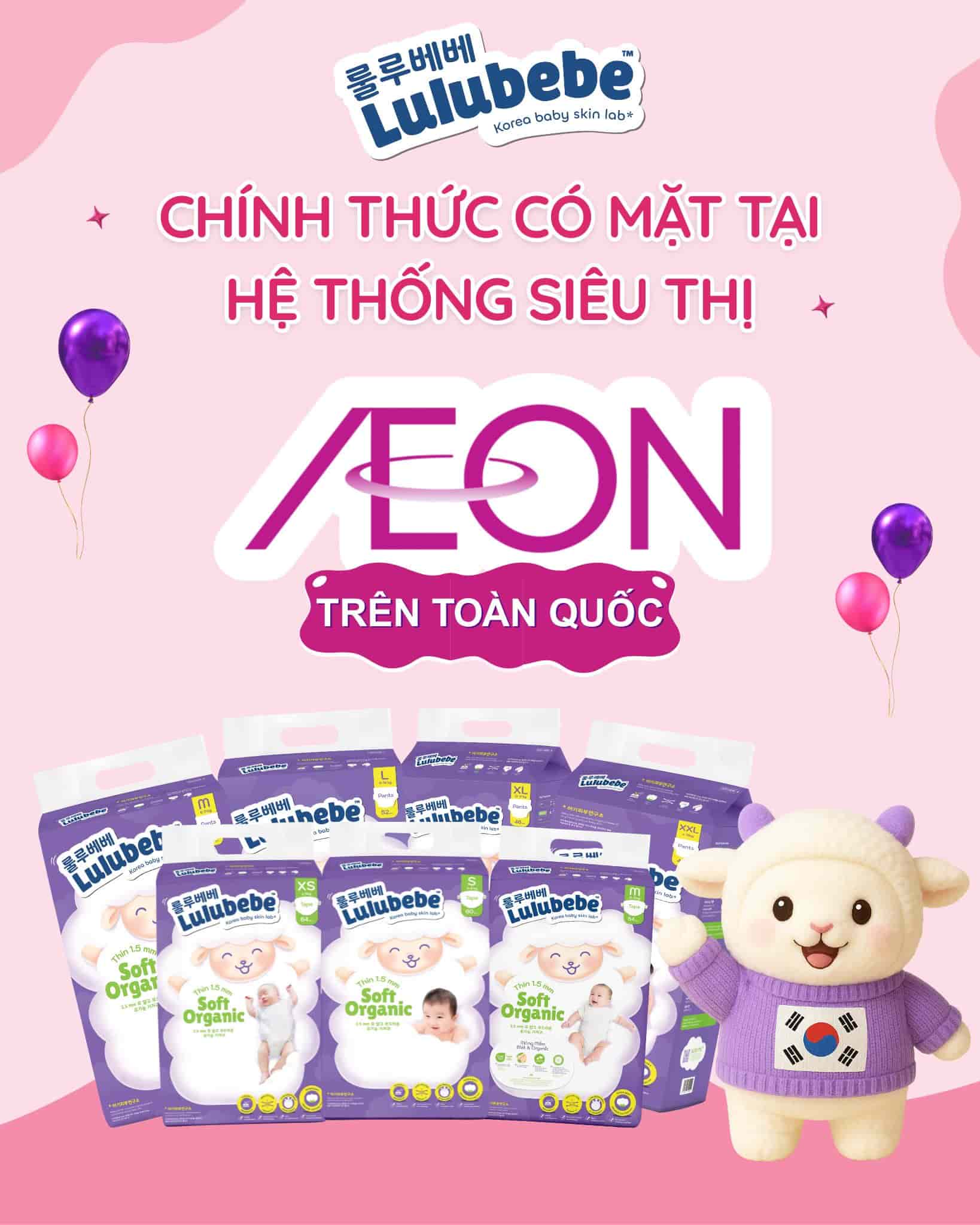 Lulubebe có mặt tại hệ thống siêu thị AEON