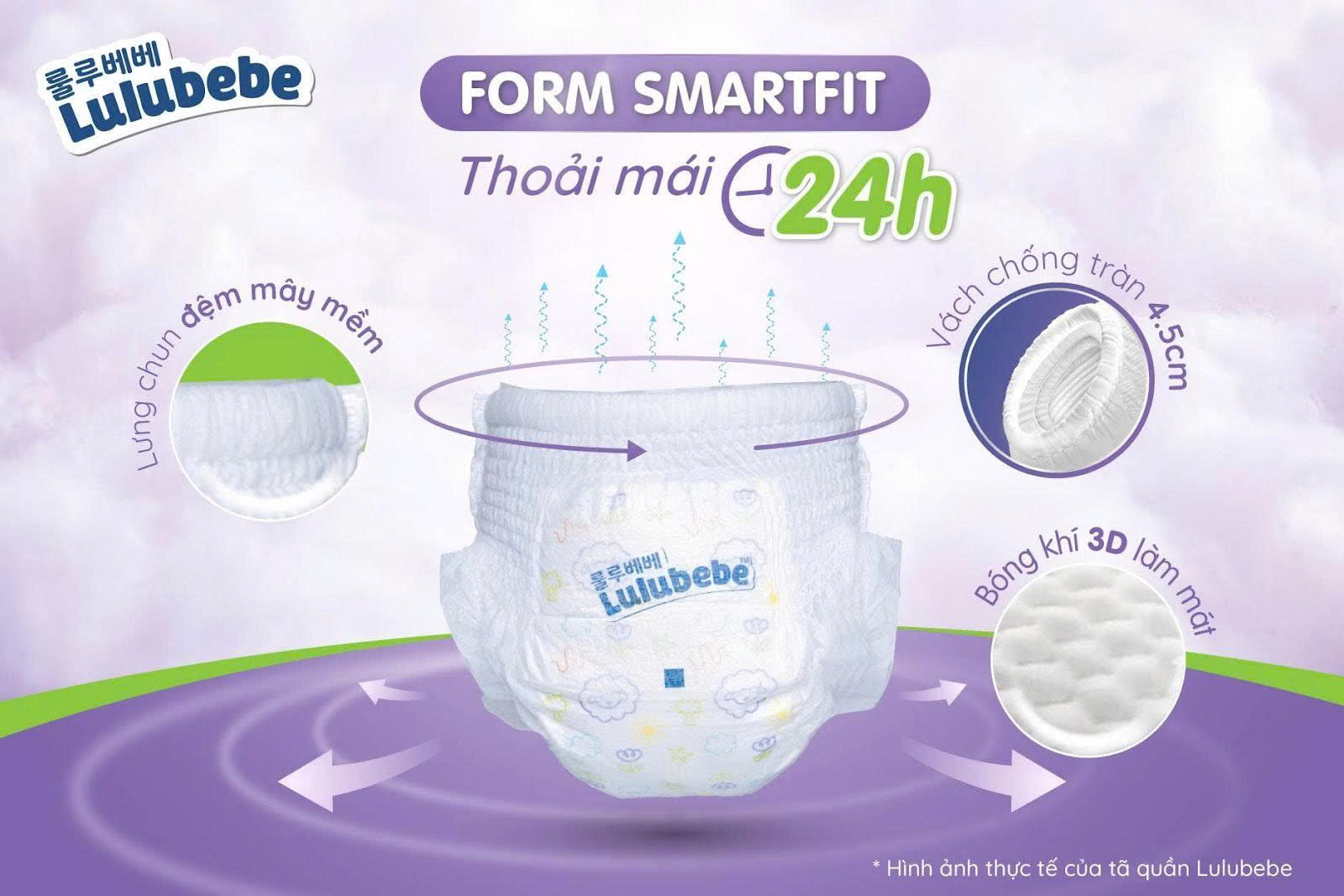 Form Smart-fit ôm vừa vặn và tôn dáng cho em bé khi mặc bỉm