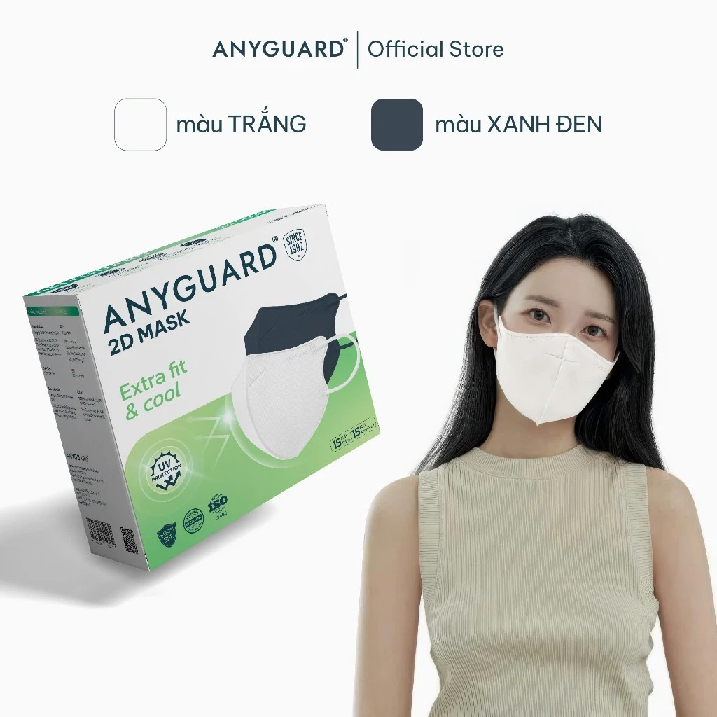 Khẩu Trang Hàn Quốc Anyguard 2D Super Fit & Cool Ngăn Tia UV, An Toàn Cho Da Nhạy Cảm (Hộp 30 Cái) - Ảnh 3
