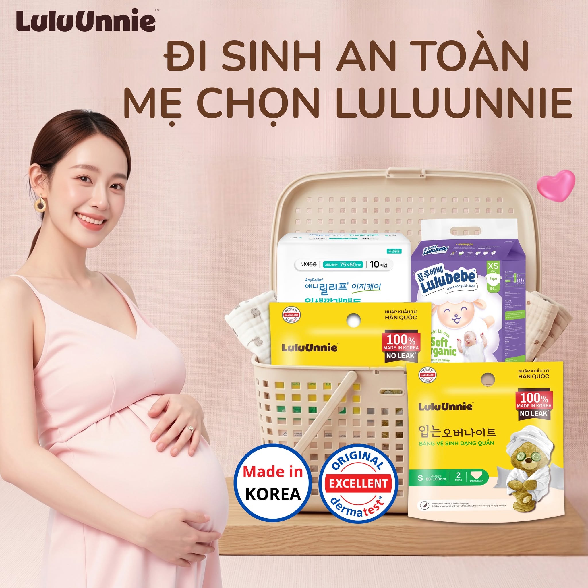 Băng quần LuluUnnie được mẹ chuẩn bị đi sinh tin dùng