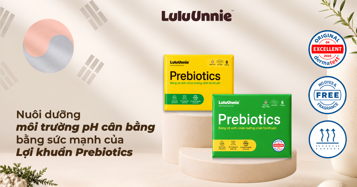 Băng vệ sinh LuluUnnie chứa dưỡng chất lợi khuẩn prebiotics